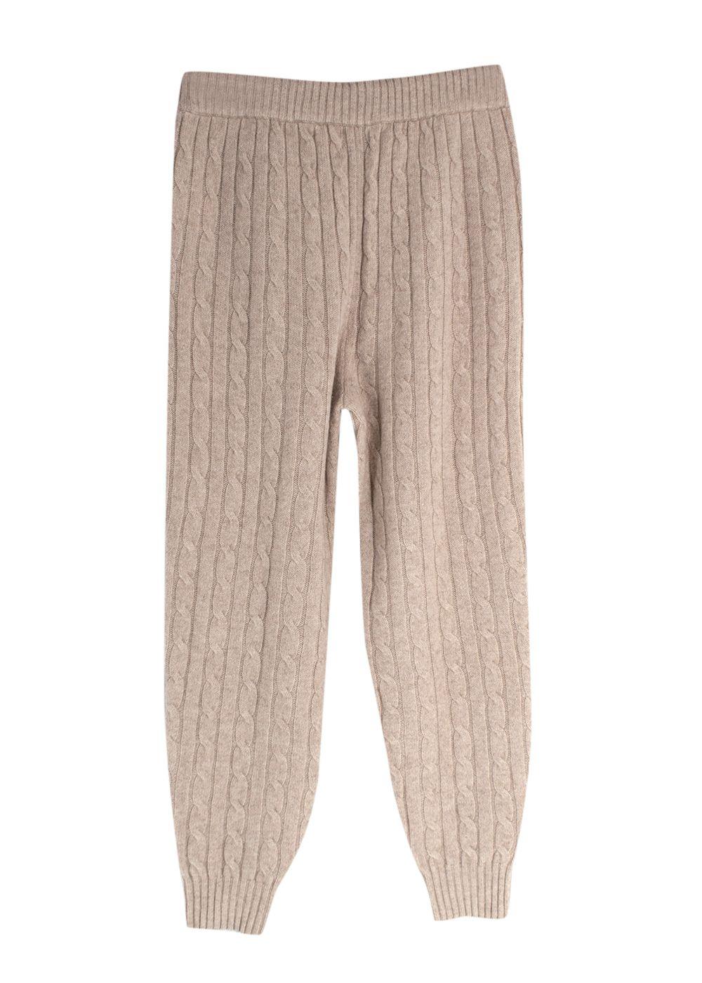 Polo Ralph Lauren Beige Argyle Knit Wool Blend Joggers