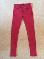 SALTSPIN dark red skinny stretchy jeans