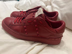 Red leather Rockstud 11 Untitled trainers