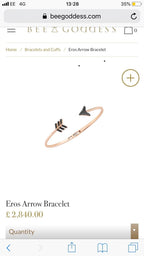 Bee Goddess Black Diamond Eros Arrow Ring & Bracelet