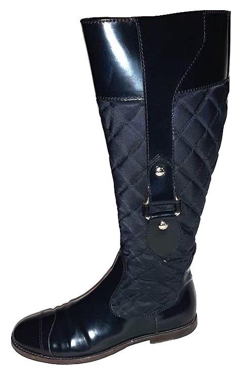 Burberry Black Quilted Leather & Nylon Boots