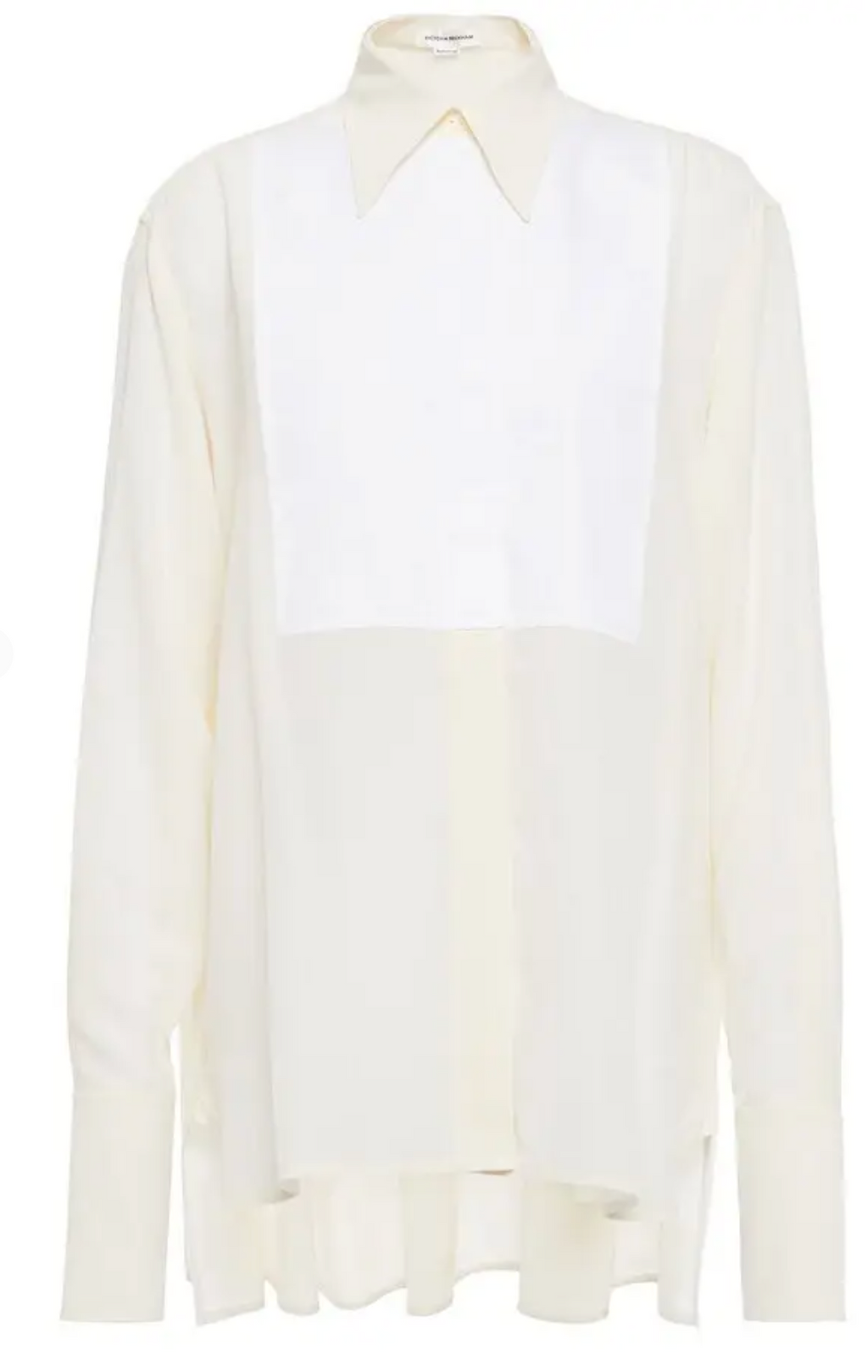 Victoria Beckham Ottoman-Paneled Silk Crepe De Chine Shirt
