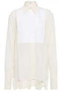 Victoria Beckham Ottoman-Paneled Silk Crepe De Chine Shirt