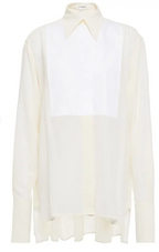 Victoria Beckham Ottoman-Paneled Silk Crepe De Chine Shirt
