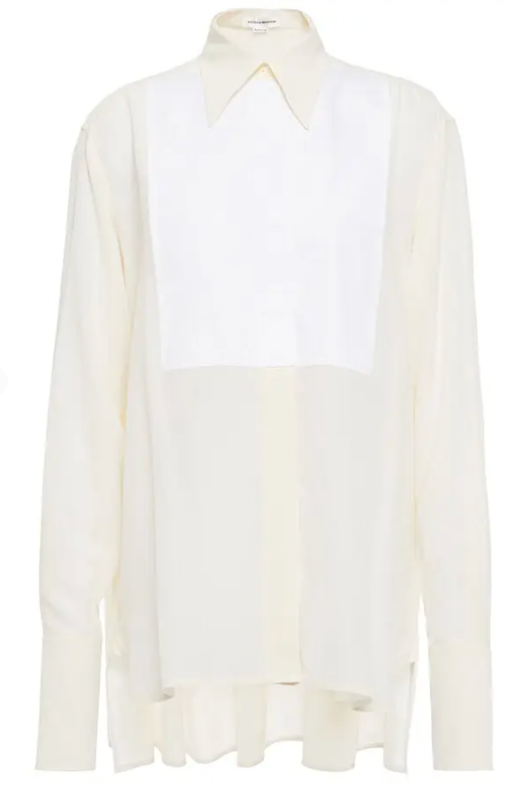 Victoria Beckham Ottoman-Paneled Silk Crepe De Chine Shirt