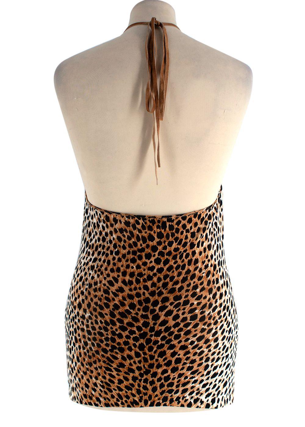 Dolce& Gabbana Leaopard Print Halterneck Top