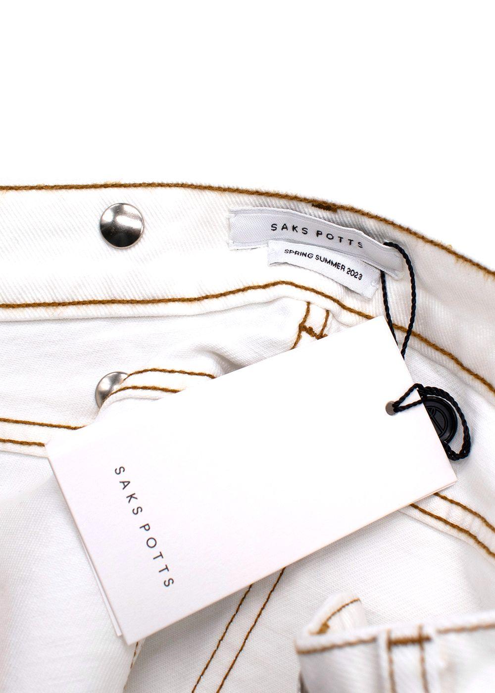 Saks Potts SS23 White Denim Zoe Skirt
