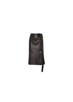 Black Leather Wrap Skirt