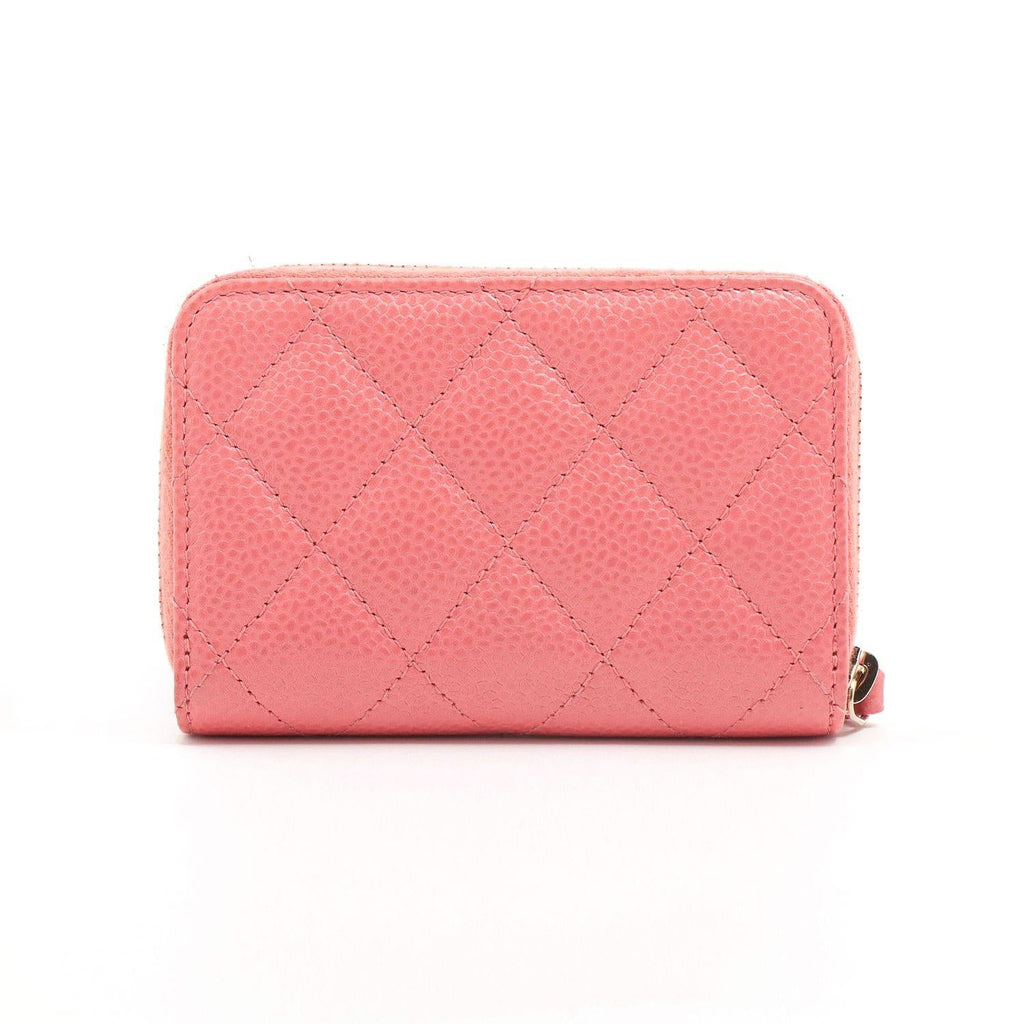 Pink Caviar Quilted Zipped Wallet