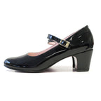 Marta Jonsson Girls Black Patent Court Shoe