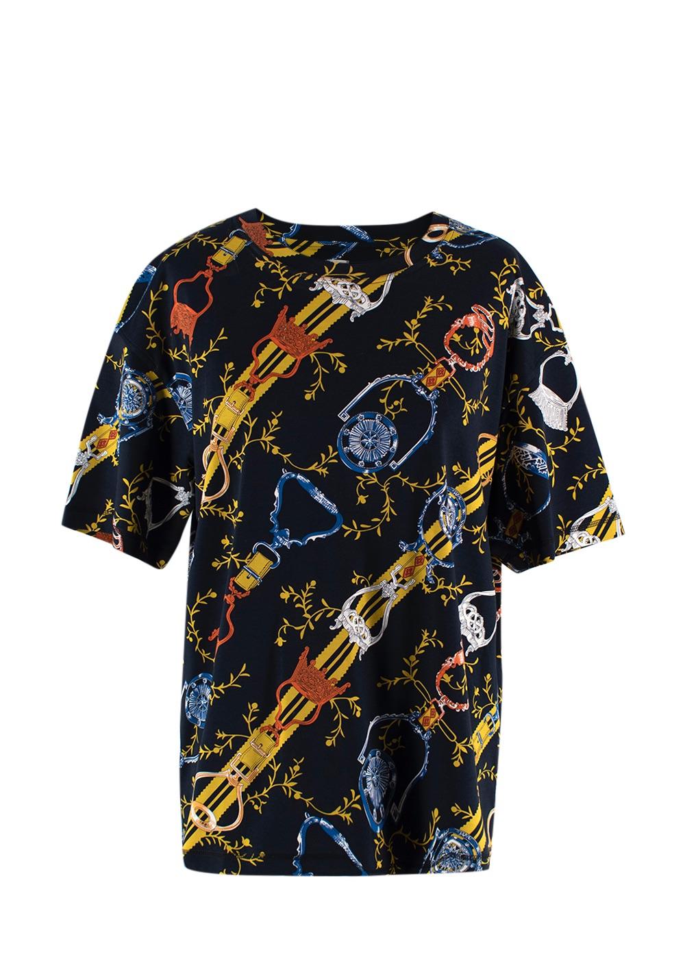 Hermes Bleu Abysse  'Etriers Interlock' Maxi T-Shirt