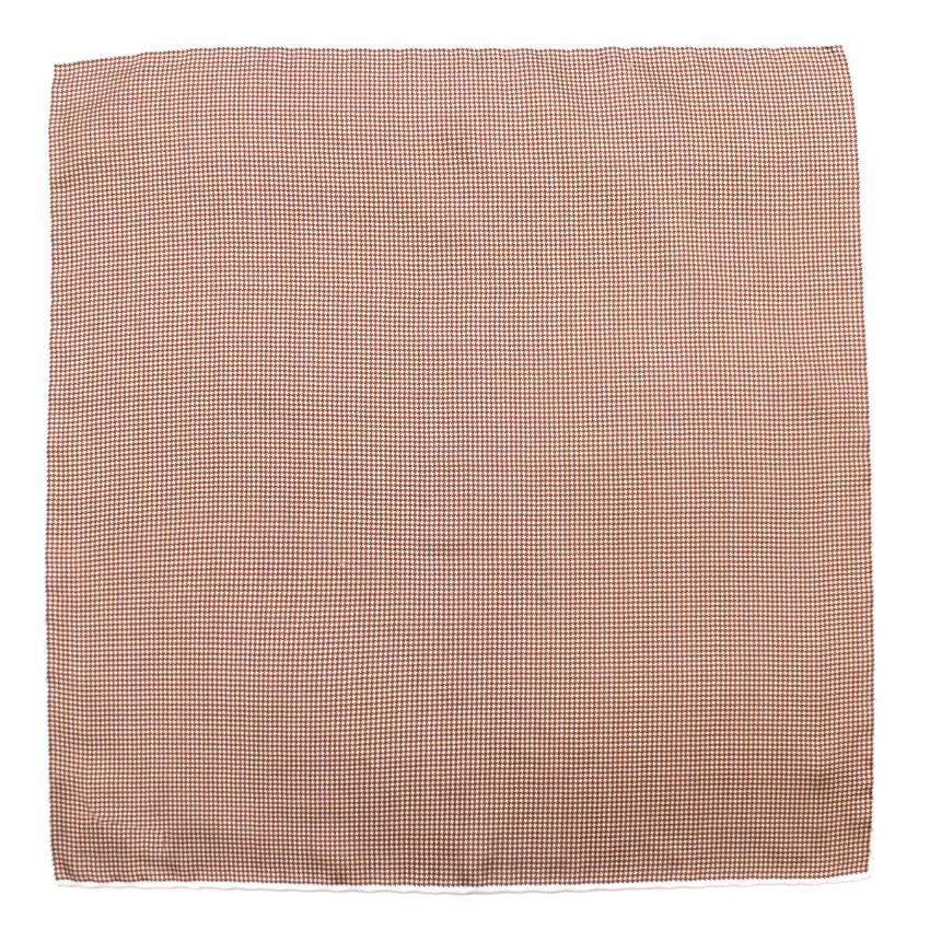 Bespoke Brown Houndstooth Check Pocket Square