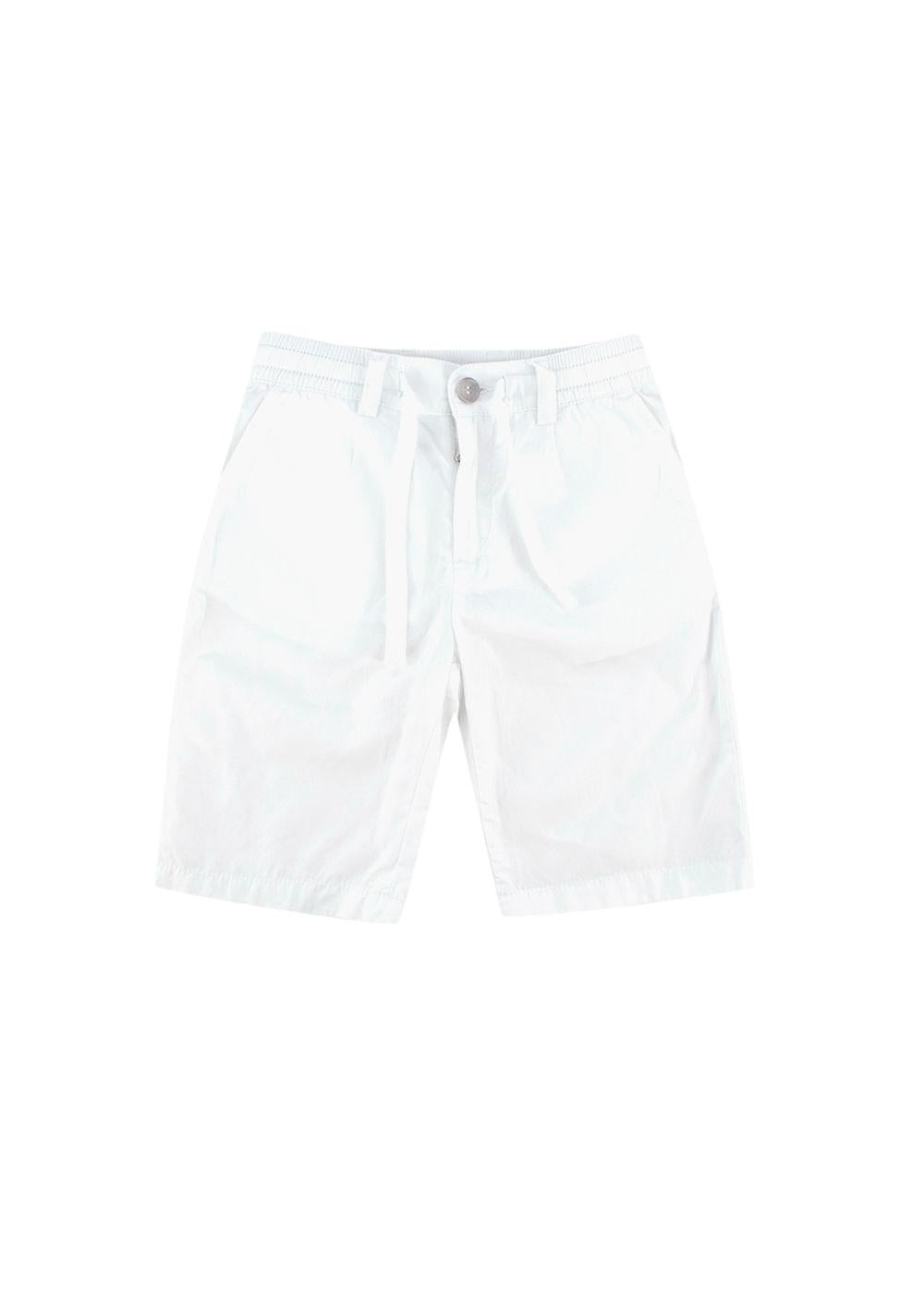 Kids White Cotton Cargo trousers