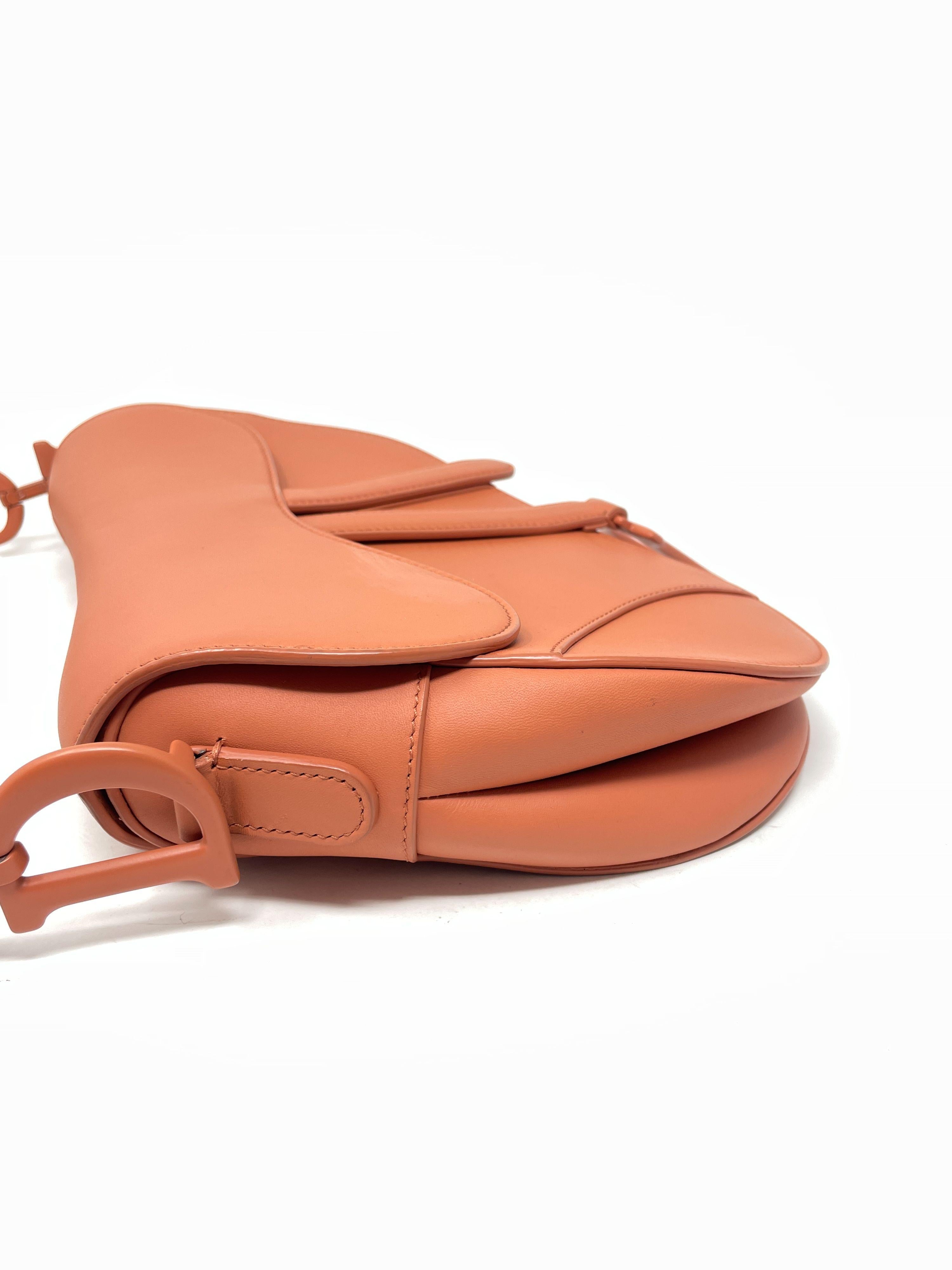 Dior Orange Medium Saddle Bag