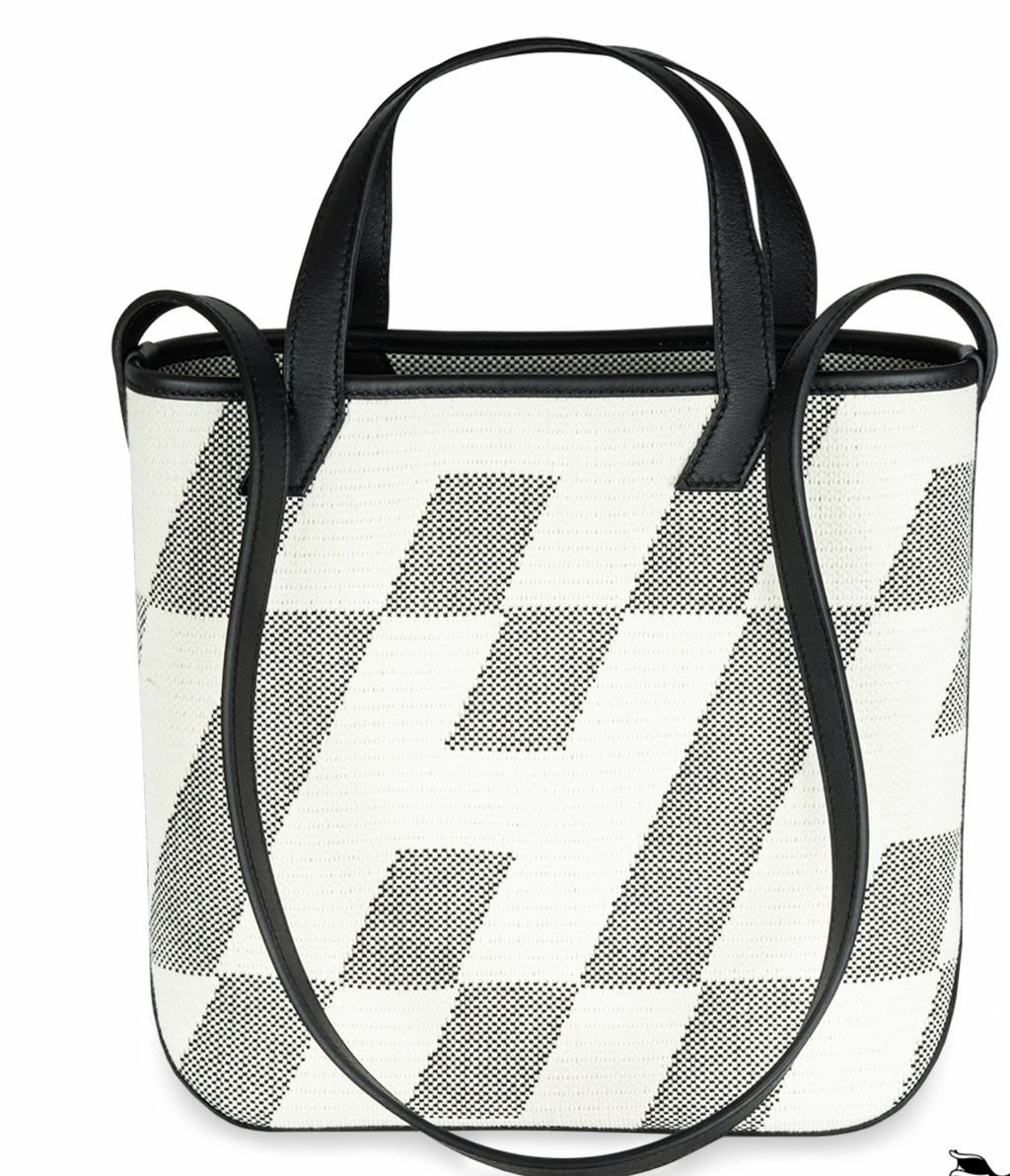 Hermès  Black And Ecru Swift Canvas Cabas 27cm Bag