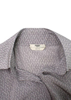 Fendi Silk Grey & White Longline Shirt