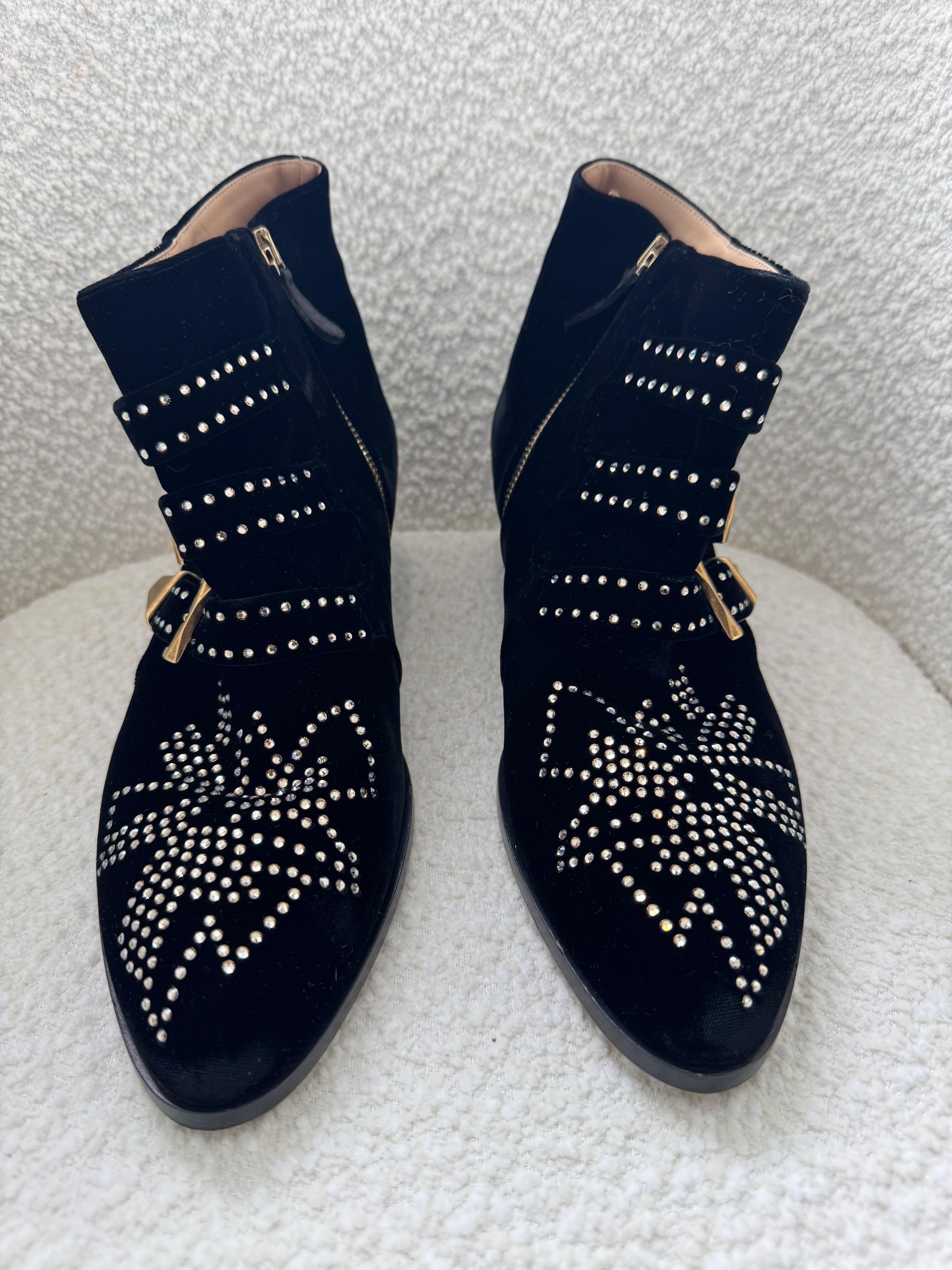 Chloe Black Studded Susanna Boots