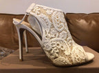 Macramé & suede ankle boots