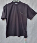 black cotton jersey diagonal logo T-shirt