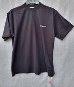 black cotton jersey diagonal logo T-shirt