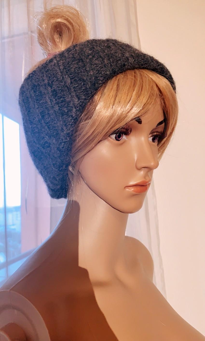 Plan C Charcoal Marl Alpaca-Blend Ribbed Headband