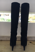 Black Suede Knee Boots