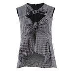 Pinko Gingham Sleeveless Tie-front Top