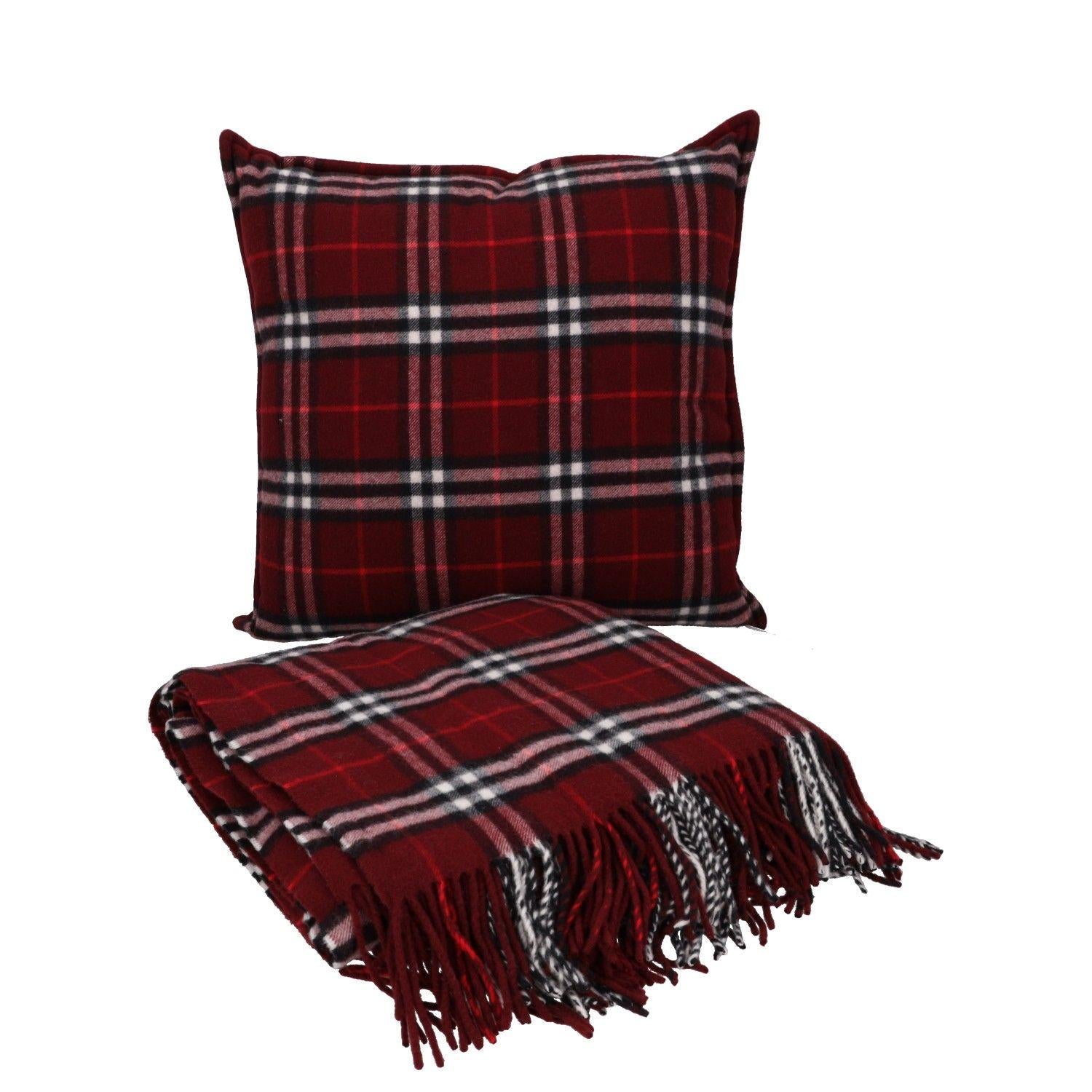 Burberry Check Cashmere Cushion and Blanket