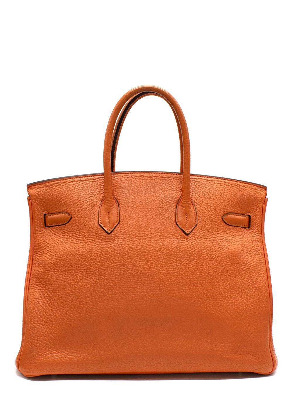 Hermes Birkin 35 in Orange H Taurillon Clemence Leather Palladium Hardware