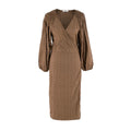 Brown Cotton Broderie Anglaise Wrap Dress