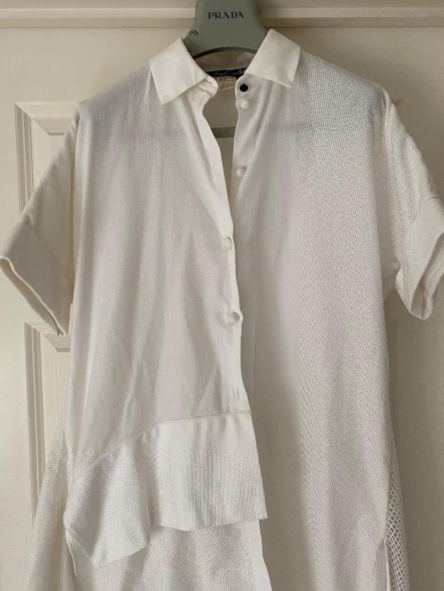 Lena Lumelsky White Cotton Demi Shirt Dress