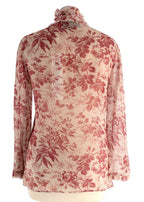Gucci Floral Print Sheer Pussybow Silk Blouse