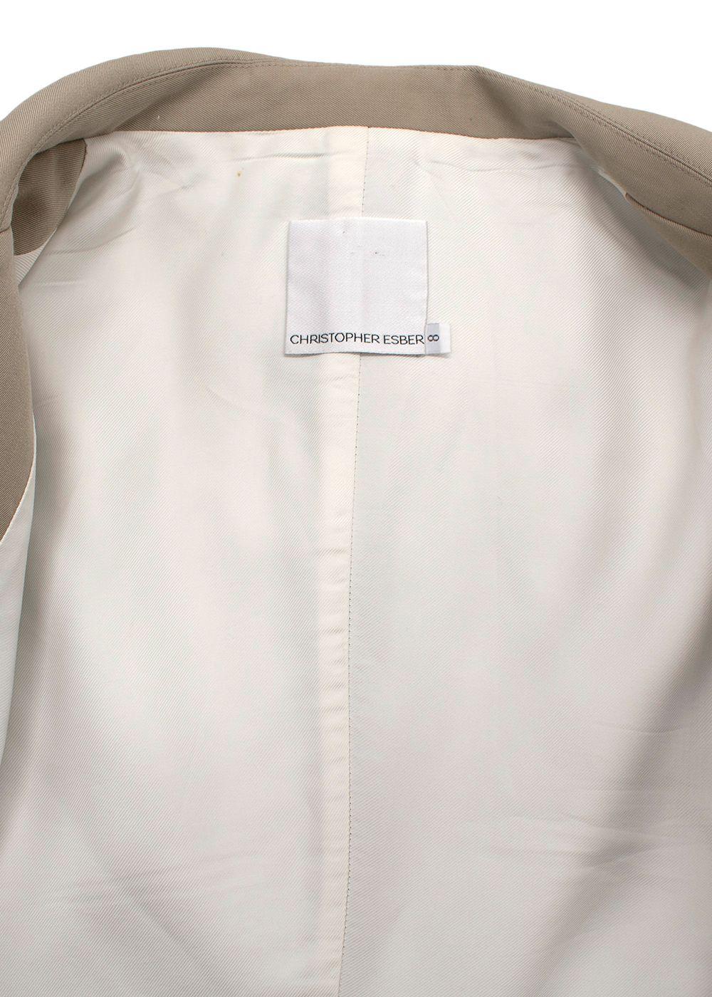Christopher Esber Neutral Single Breasted Wool Blazer