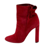 Burgundy Suede Ankle Boots
