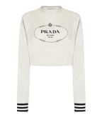 Prada Dove Grey Cropped Sweatshirt
