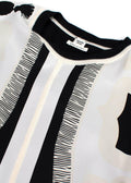Hermes Black and White Printed Silk Twill Top