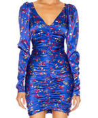 Caroline Constas Colette Dress in Blue Floral