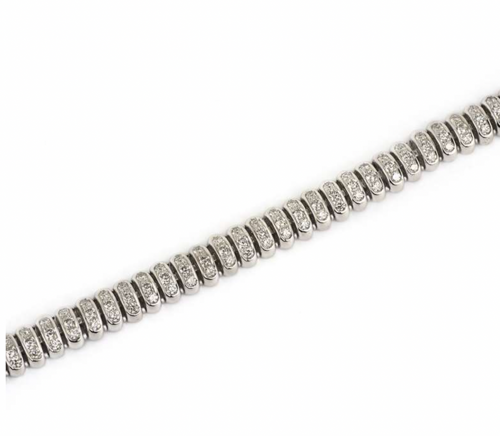 18ct white gold & white diamond bracelet