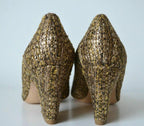 Rupert Sanderson Gold Tweed Heels