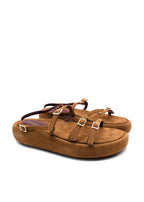 Manu Atelier Tobacco Suede Cage Chunky Slides