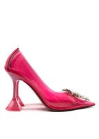 Amina Muaddi Begum Emellished Pink PVC Pump