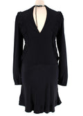 Black Silk Ruffle Mini Dress