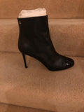 Chanel Black Leather Ankle Boots