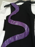 Versace Snakeskin-Panel Black Wool Dress