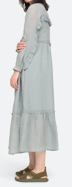 Sea New York Ruffled Sage Green Midi Dress