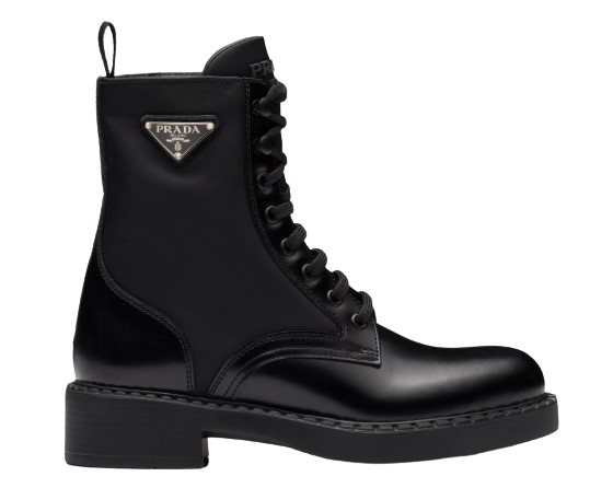 Prada Black Re- Nylon Combat Boots