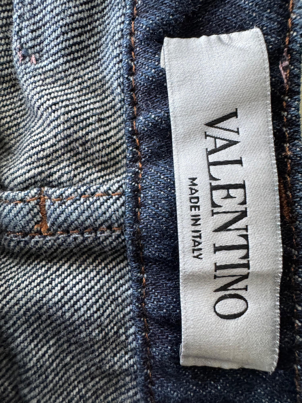 Valentino Cut Out Denim Shorts