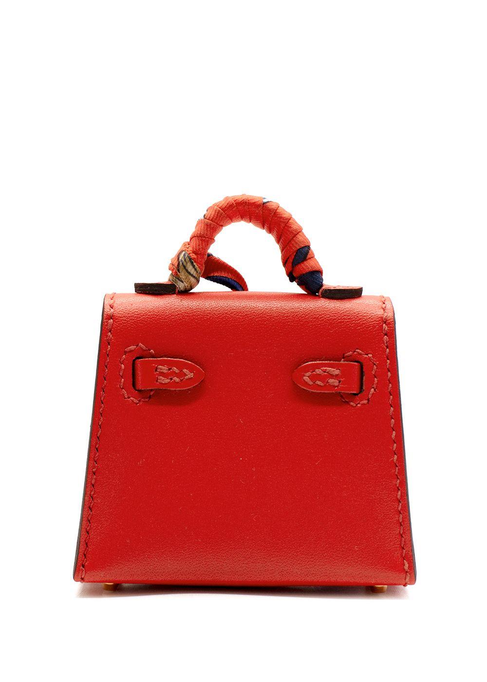 Hermes Sanguine Tadelakt Micro Mini Twilly Kelly Bag Charm