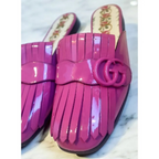 Gucci Pink Patent Marmont Flats