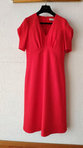 Red Wool Crepe Tea Dress